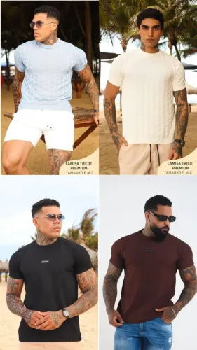 Camisa Masculina Tricot Premium P M G