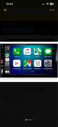 Multimídia 2din Android e auto CarPlay 