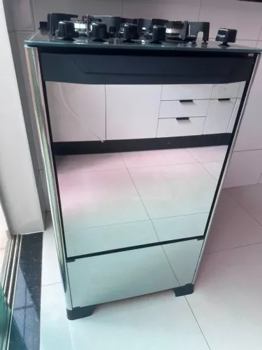 Fogão 4 Bocas Dako Magister Style Com Mesa De Vidro Preto/espelhado