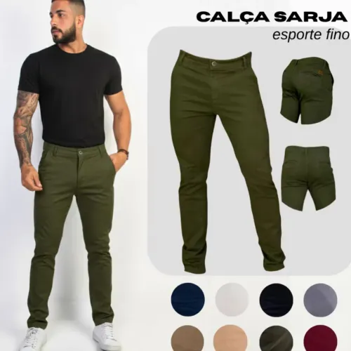 Calça Sarja Esporte Fino Verde