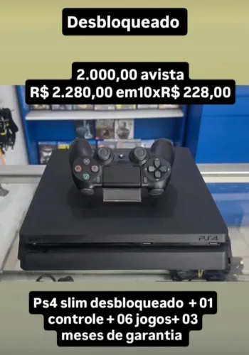 Ps4 slim semi-novo destravado