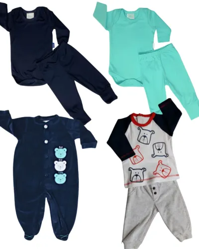 Lote 1 - Roupas Bebê Menino Inverno 3 Meses 17 Peças