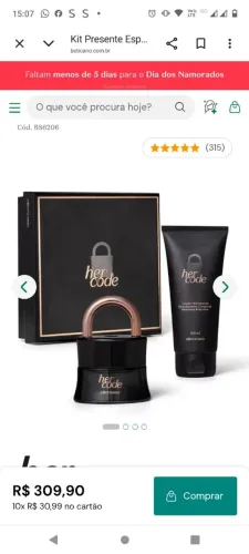Boticário em promoção dia dos namorados