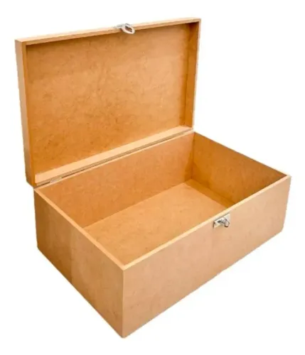 Caixa de MDF Cru c/ Fecho para Cadeado 40x25x15