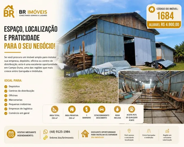 Galpão para Locação em Campo Duna | Garopaba/SC