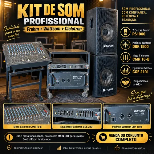 2 caixas Frahm + Wattsom + mesa Ciclotron