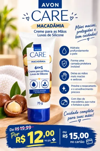 Creme para as mãos luva de silicone(macadâmia)