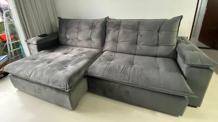 Sofá Gigante Molas Ensacadas Cinza NOVO ENTREGA HOJE