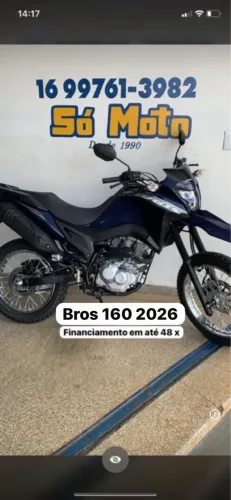 Honda Bros 160 azul 2026 garantia Honda até 2026 com 30 Km