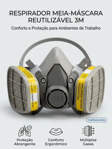 Respirador Meia-Máscara Reutilizável 3m