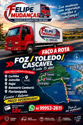 Fretes / mudanças / encaixe de Toledo até Curitiba e litoral de SC