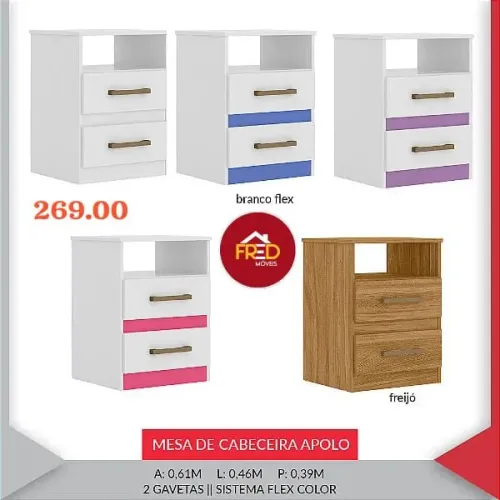 Criado mudo apollo, entrega e monta, super promoção