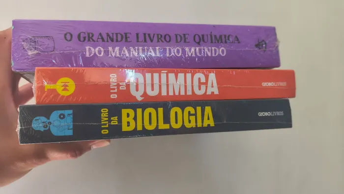Kit 4 Livros: Livro Da Química + Biologia + Psicologia + Manual Do Mundo (Lacrados)