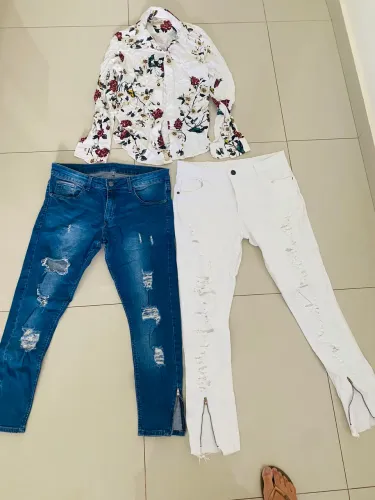 Lote 2 calças tam 44 com elastano e camisa G