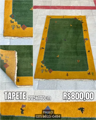 Tapete Grande Verde Amarelo Alta qualidade Semi novo
