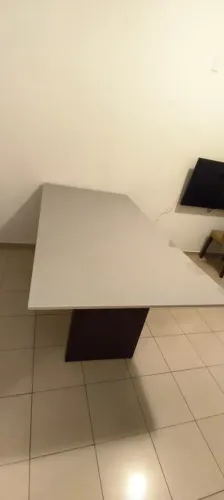 Mesa Retangular 90x180 Base de Madeira e Tampo de Vidro