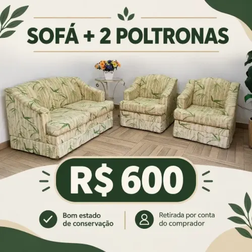 Conjunto de sofá em ótimo estado de conservação