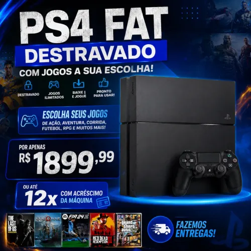 Ps4 Fat DESTRAVADO JOGOS A SUA ESCOLHA + GARANTIA DE LOJA 