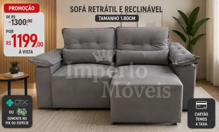 SOFA RETRÁTIL E RECLINÁVEL