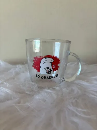 Caneca de vidro, personalizada