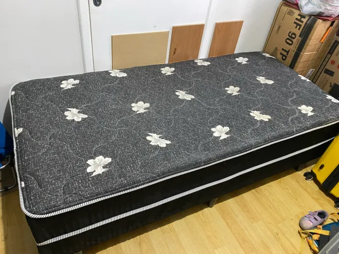 Conjunto Box Conjugado Solteiro 88x55 Chapecó Preto - Cristalflex