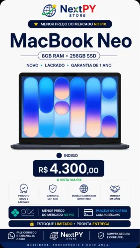 Macbook Neo 8/256gb Indigo Novo/Lacrado