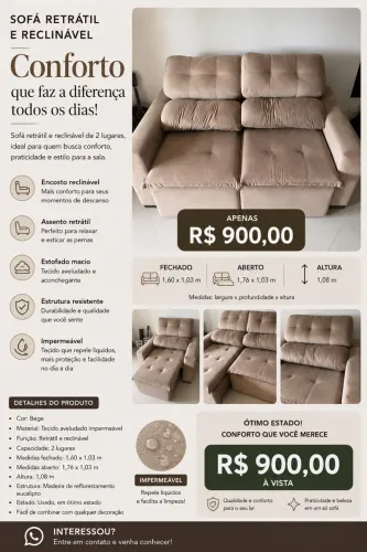 Sofa - Preço Baixou para 600 reais - Oportunidade