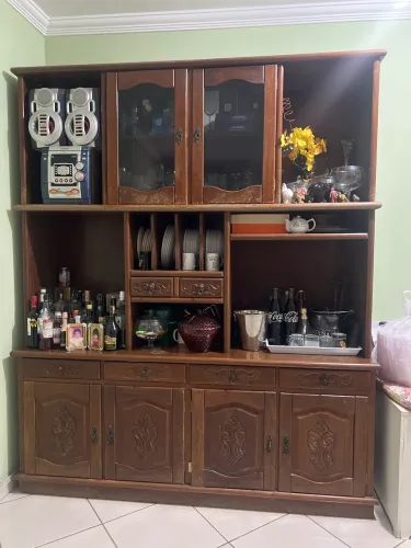 Conjunto Sala de Jantar Completa em Madeira Maciça