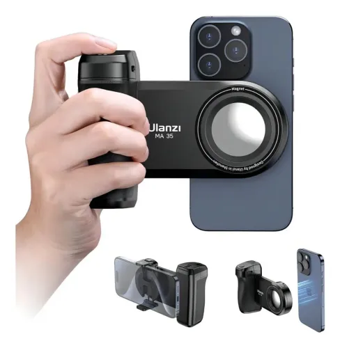 Suporte De Celular Com Grip Bluetooth Magnetico Ulanzi Ma35 Cor Preto<br>