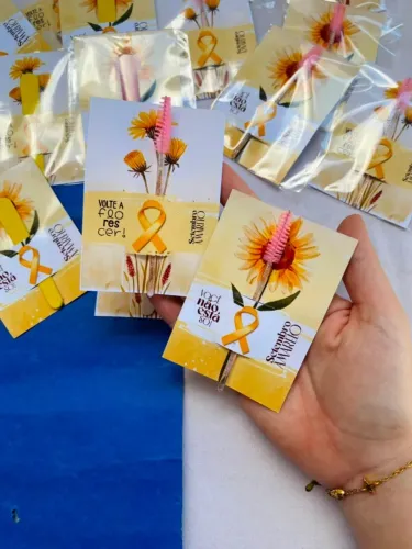 Setembro Amarelo Cartão de Agradecimento com Escovinha para Sobrancelhas 100UN