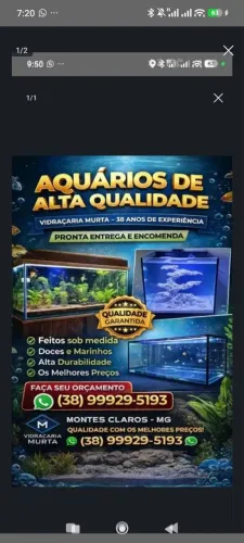 ULTIMO Aquário novo pronta entrega 72 litros