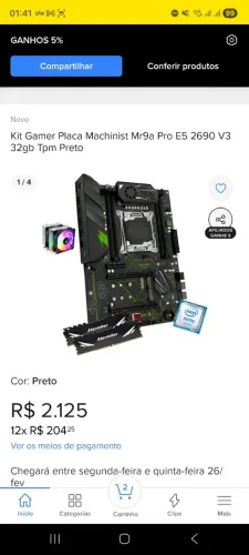 Kit xeon, 2690 v3 + 32gb + placa mae machinist mra9 pro.