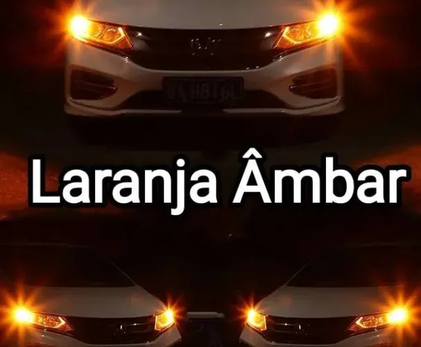 Par de Lâmpada T10 Laranja com 26 leds