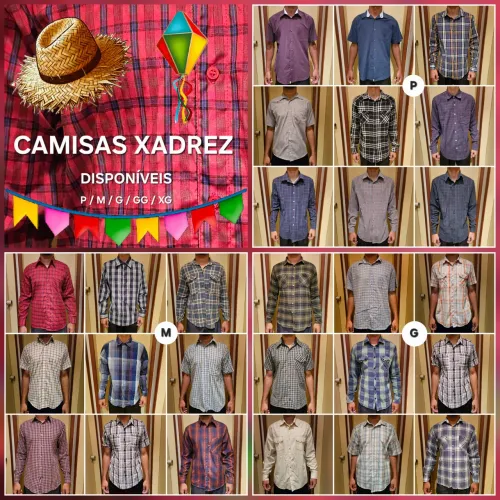 Camisas Xadrez Manga Curta ou Longa