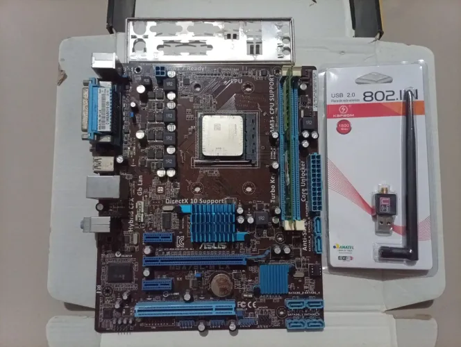 Kit Processador + Placa Mãe + 8GB Ram + Wi-fi