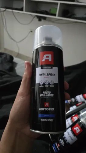 Tinta spray preto brilhante 