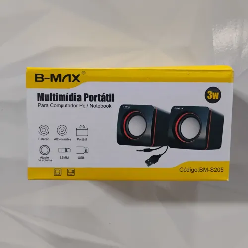 Caixinha de Som para PC e Notebook B-MAX BM-S205 USB P2 (Nova)