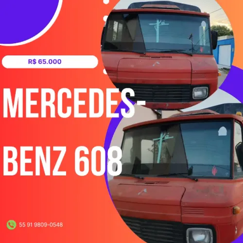 Mercedes-Benz 608 1977  450 Mil km, Hidráulica e carroceiro 