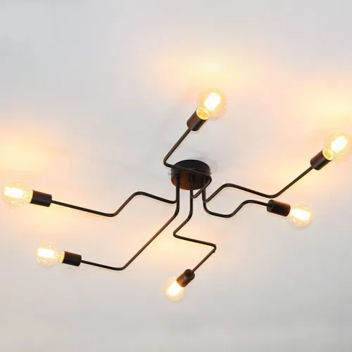 Lustre Luminária de Teto Spider Led Preto