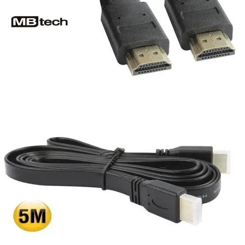 Cabo HDmi X HDmi 2.0 4K achatado com 5 Metros Mbtech