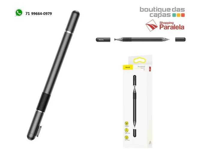 Caneta touch Capacitiva Pencil c ponta de disco para tablet iPad iPhone Baseus 2 Em 1