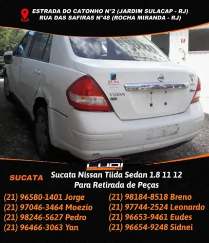 Sucata Nissan Tiida Sedan 1.8 11 12 Para Retirada de Peças