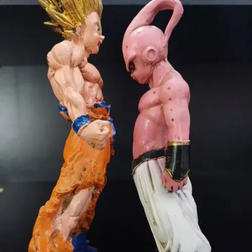Goku X Kid Boo - Action Figures Bonecos Resina 20cm