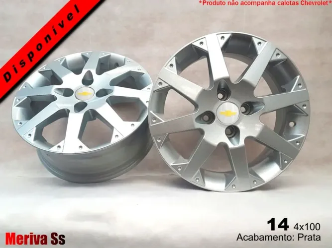 Roda aro 14 Chevrolet Meriva SS prata 4x100 jogo novo