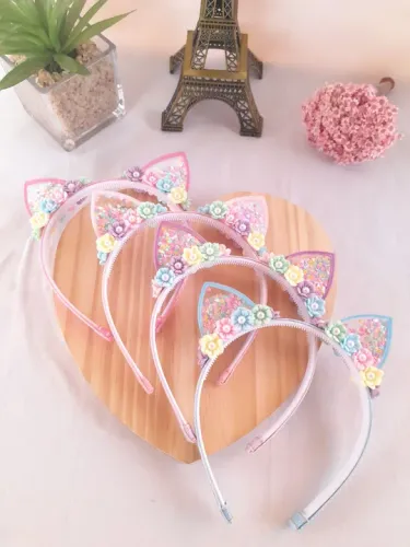 TIARA ORELHA DE GATINHA INFANTIL