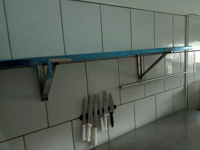 Prateleiras de aço inox, para parede