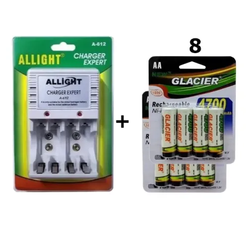Pilha recarregavel AA comum ou AAA Palito ou 9v + Carregador Bivolt 110/220