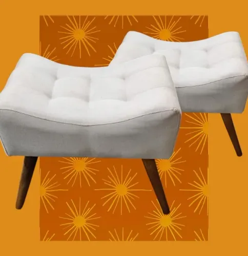 Puff Decorativo Pé Palito Retangular Várias Cores. Produto Novo Direto de Fábrica.
