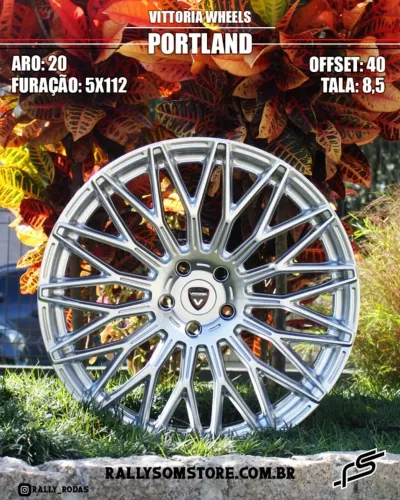 Roda Vittoria Portland Prata Brilhante 5x112 - 20x8,5 Offset 40
