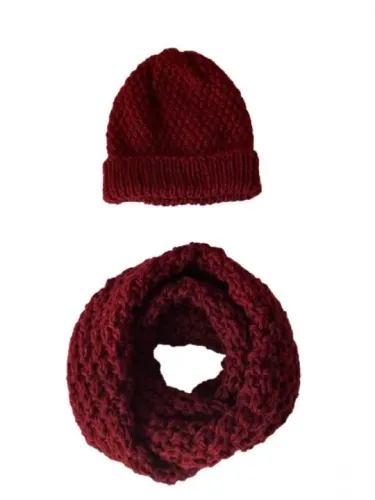 Conjunto de touca e cachecol infinito